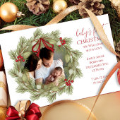 メリークリスマスボタニカルウィンターホリデーリース シーズンカード