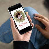 メリークリスマスボタニカルウィンターホリデーリース シーズンカード