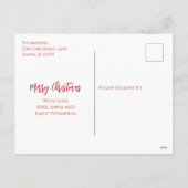 メリークリスマスボタニカルウィンターホリデーリース シーズンポストカード (裏面)