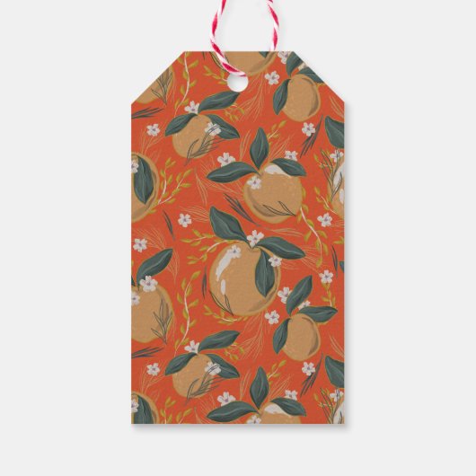 メリークリスマスボタニカルカスタムグリーティング名 ギフトタグ (裏面)