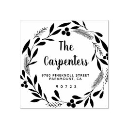 メリークリスマスボタニカルガーランド筆跡 ラバースタンプ