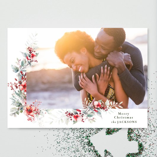 メリークリスマスボタニカルサイドリース写真 シーズンカード