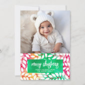 メリークリスマスボタニカルチェリー絞り染め – 写真 シーズンカード (正面)