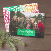 メリークリスマスボタニカルチェリー絞り染め – 写真 シーズンカード