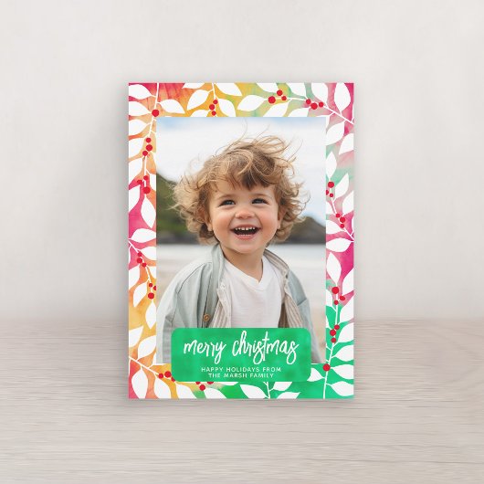 メリークリスマスボタニカルチェリー絞り染め – 写真 シーズンカード