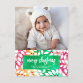 メリークリスマスボタニカルチェリー絞り染め – 写真 シーズンポストカード (正面)