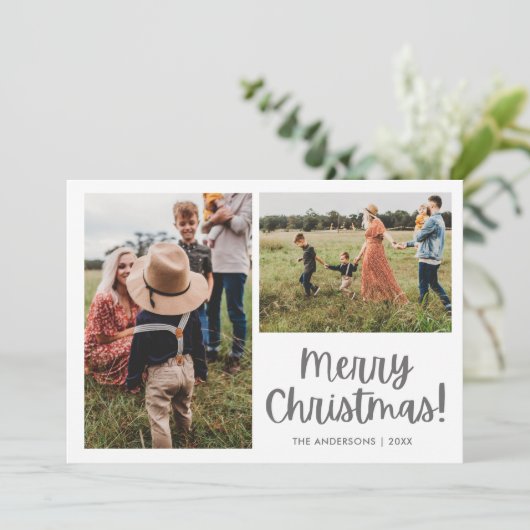 メリークリスマスボタニカルバードツーフォトファミリー シーズンカード (スタンド正面)