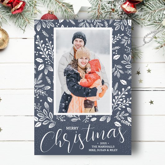 メリークリスマスボタニカルフォトデニム シーズンカード