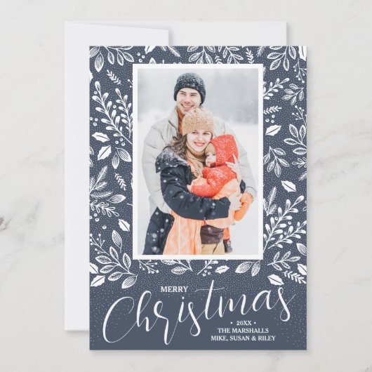メリークリスマスボタニカルフォトデニム シーズンカード (正面)