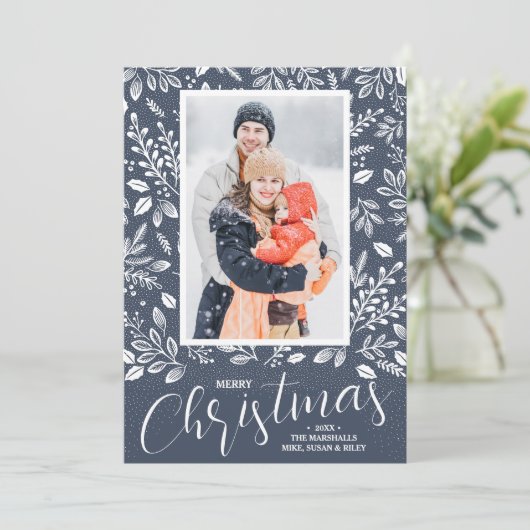 メリークリスマスボタニカルフォトデニム シーズンカード (スタンド正面)