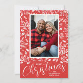 メリークリスマスボタニカルフォトレッド シーズンカード (正面)