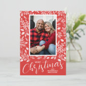 メリークリスマスボタニカルフォトレッド シーズンカード (スタンド正面)