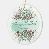 メリークリスマスボタニカルフローラ セラミックオーナメント (左)