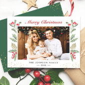 メリークリスマスボタニカルベリーの葉の写真 シーズンカード