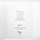 メリークリスマスボタニカルリースホリデーフォト 三つ折り招待状 (内部中)