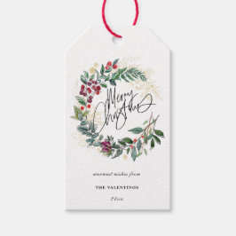 メリークリスマスボタニカルリース ギフトタグ