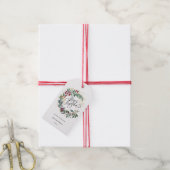 メリークリスマスボタニカルリース ギフトタグ (より糸付き)