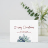 メリークリスマスボタニカル多肉植物 シーズンポストカード (スタンド正面)