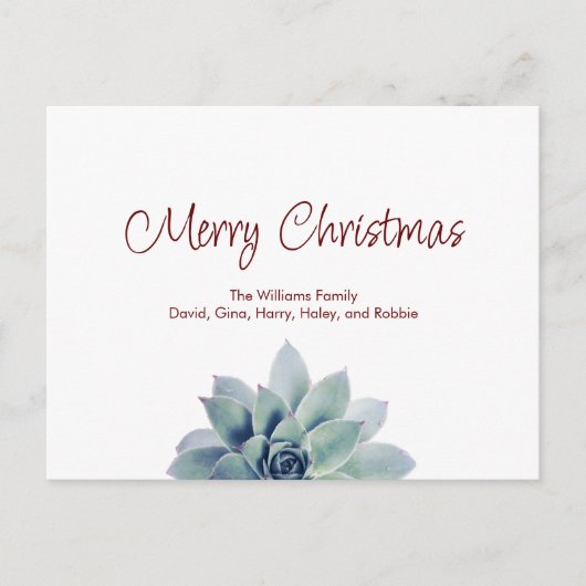 メリークリスマスボタニカル多肉植物 シーズンポストカード (正面)