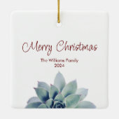 メリークリスマスボタニカル多肉植物 セラミックオーナメント (裏面)