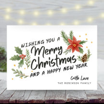 メリークリスマスボタニカル書道非写真