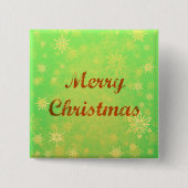 メリークリスマスボタン – フェスティバルグリーン背景 缶バッジ (正面)