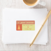 メリークリスマスボホの陽気な色のブロック ラベル (インサイチュ)