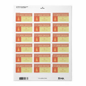 メリークリスマスボホの陽気な色のブロック ラベル (フルシート)