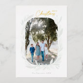 メリークリスマスボホウォーター色フレームライト 箔シーズンカード (正面)