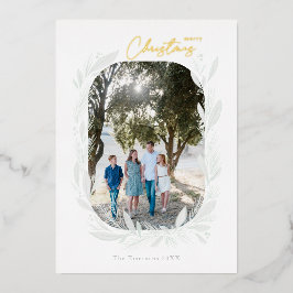 メリークリスマスボホウォーター色フレームライト 箔シーズンカード