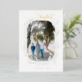 メリークリスマスボホウォーター色フレームライト 箔シーズンカード (立ち正面)