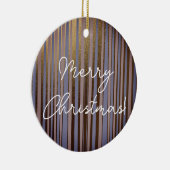 メリークリスマスボホ金ゴールドグリッターピンク薄紫 セラミックオーナメント (右)