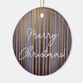 メリークリスマスボホ金ゴールドグリッターピンク薄紫 セラミックオーナメント (左)