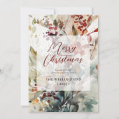 メリークリスマスボモダンタニカルウォーター色 シーズンカード (正面)