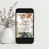 メリークリスマスボモダンタニカルウォーター色 シーズンカード