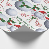 メリークリスマスボリーボールサンタ ラッピングペーパー (角)