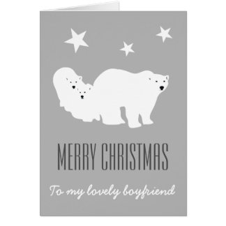 メリークリスマスボーイフレンドPolar Bearsカード