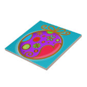 メリークリスマスボーカラフルブルパープルレッド タイル (側面)