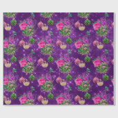 メリークリスマスボードブルバラ金ゴールドピンクパープル ラッピングペーパー (フラット)