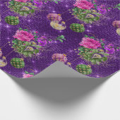 メリークリスマスボードブルバラ金ゴールドピンクパープル ラッピングペーパー (角)