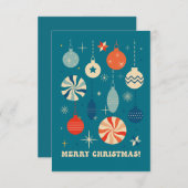 メリークリスマスボードブルレトロ サンキューカード (正面/裏面)