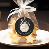 メリークリスマスボーブルブラック ラウンドシール