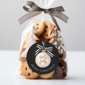 メリークリスマスボーブルブラック ラウンドシール