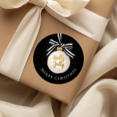 メリークリスマスボーブルブラック ラウンドシール