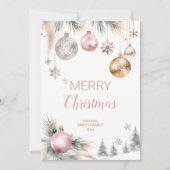 メリークリスマスボーホメタリックバウブルウォーター色 シーズンカード (正面)