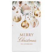 メリークリスマスボーホメタリックバウブルウォーター色 スモールペーパーバッグ (裏面)