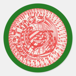 メリークリスマスボールキャンディーステッカー ラウンドシール