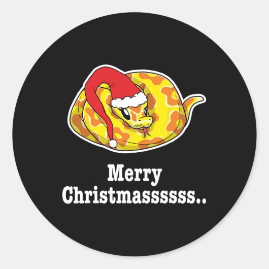 メリークリスマスボールPython Teeスネーク恋人 ラウンドシール (正面)