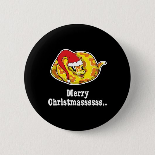 メリークリスマスボールPython Teeスネーク恋人 缶バッジ (正面)