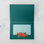 メリークリスマスポインセチアが華やかに シーズンカード (内部)